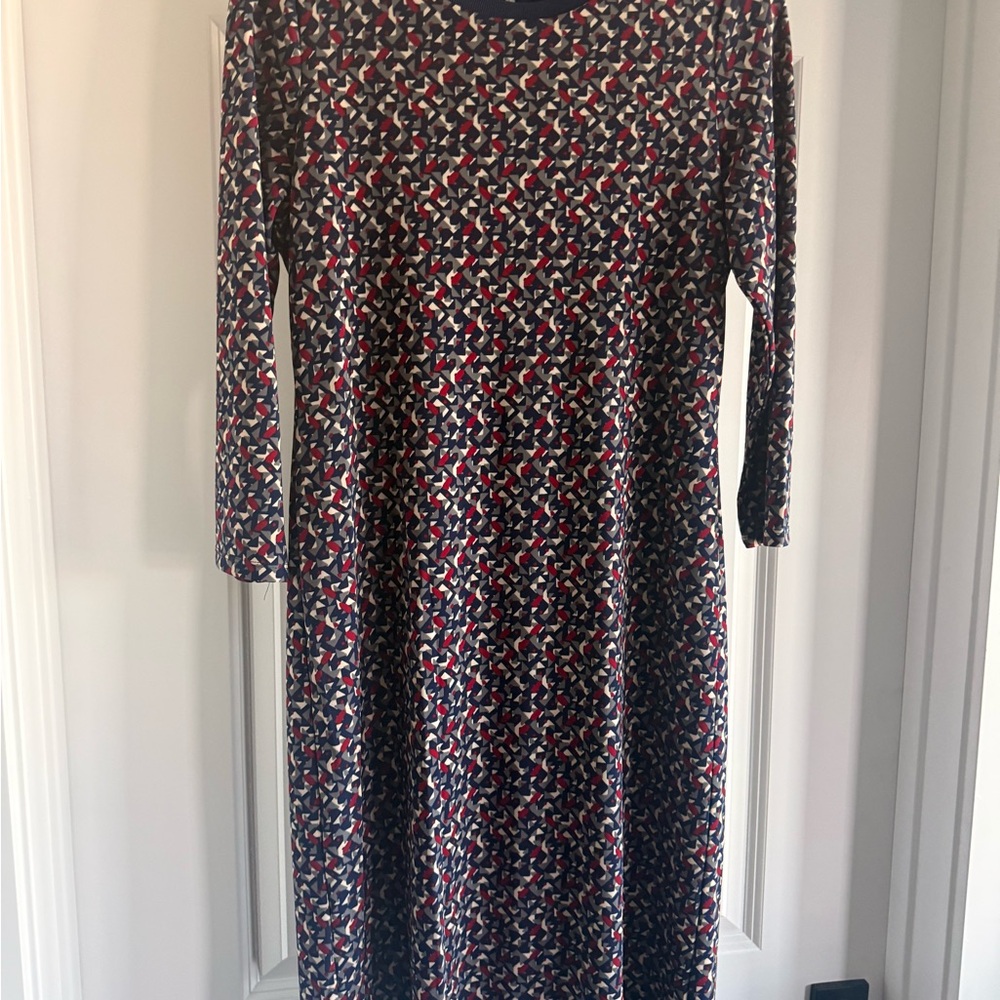 Ralph Lauren Red and Blue Long Sleeve Dress